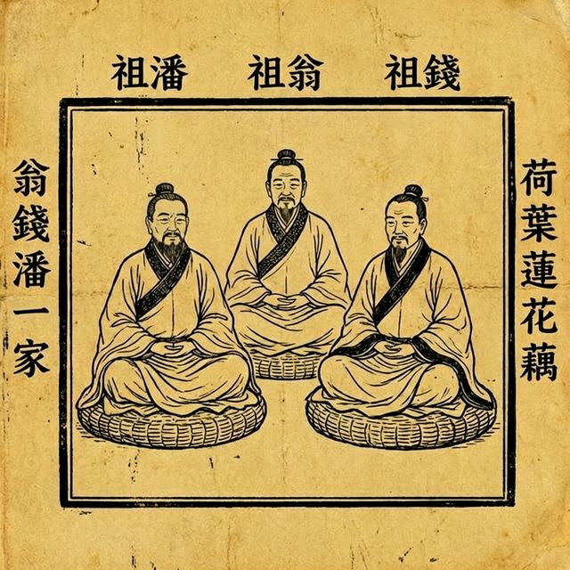 翁錢潘三祖神像